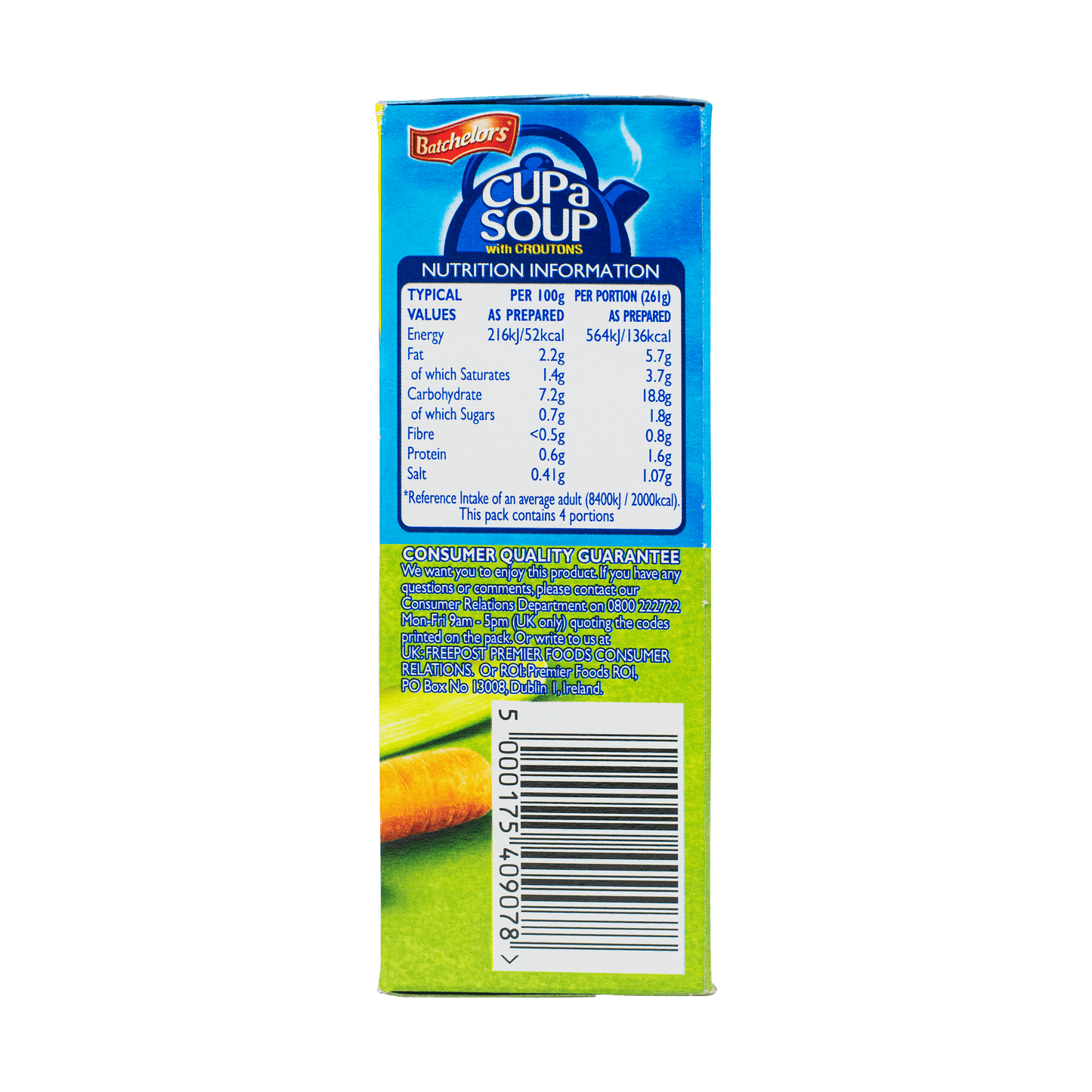 Batchelors Cup a Soup Cream of Vegetable (Pack of 4) 122g