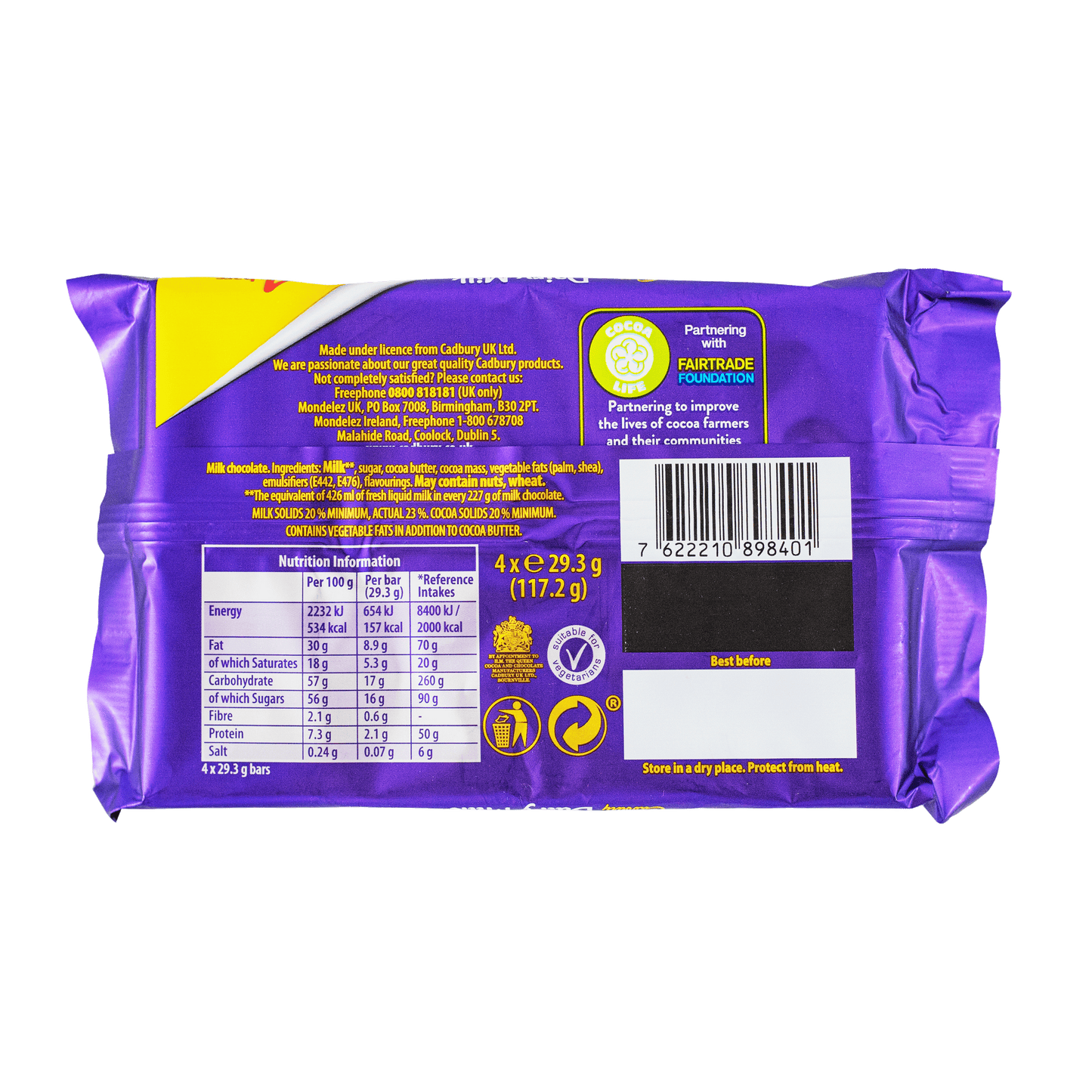 Cadbury Dairy Milk (Pack of 4) 108.8g