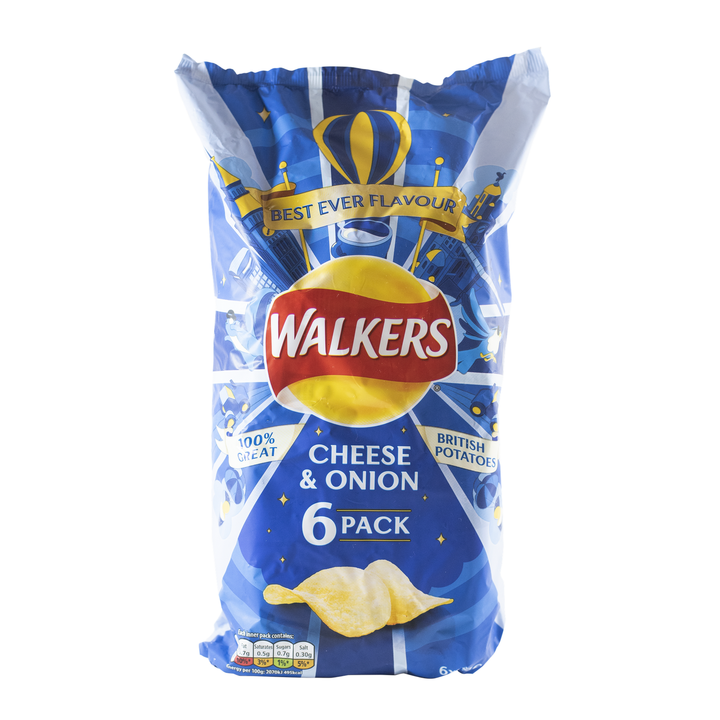 Walkers Crisps Cheese & Onion (6 x 25g)